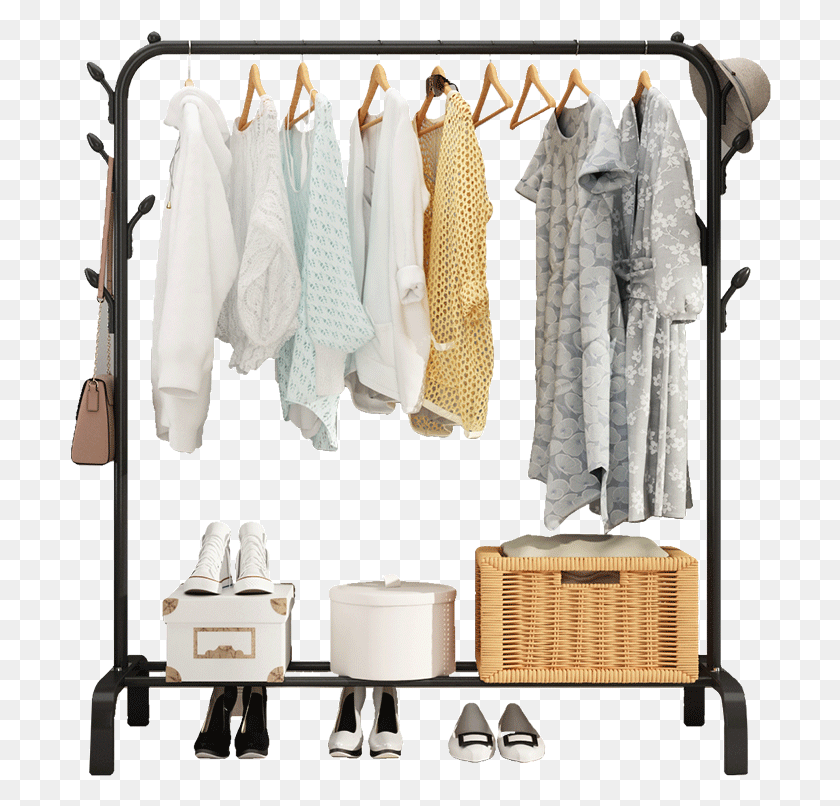 702x746 Drying Rack Floor Home Indoor Hanger Folding Drying Clothes Hanger, Furniture, Clothing, Apparel HD PNG Download