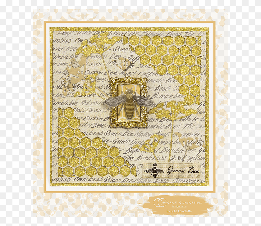 630x668 Dt Member Julie Lavalette Created This Gorgeous Sparkly Motif, Rug, Text, Gold HD PNG Download