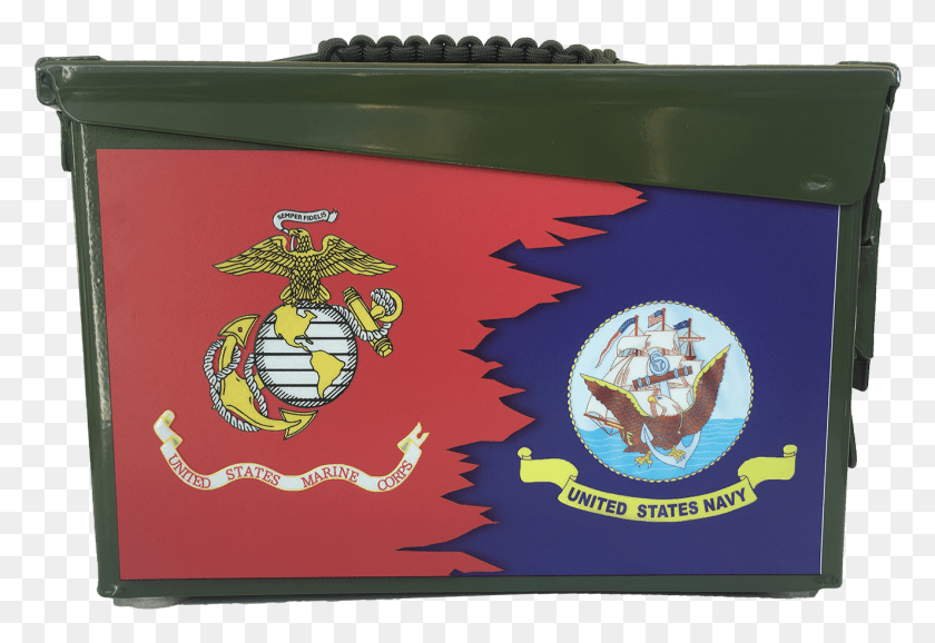 1325x881 Dual Us Flag And Us Military Service Branch Ammo Can Emblem, Logo, Symbol, Trademark HD PNG Download
