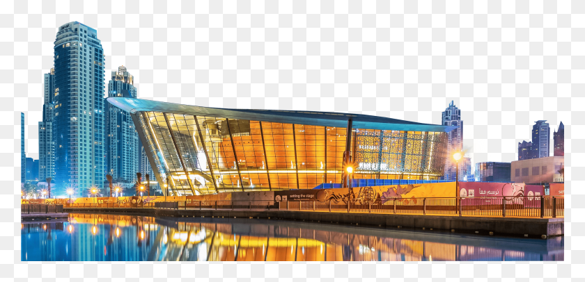 2720x1207 Dubai Opera, Convention Center, Architecture, Building HD PNG Download