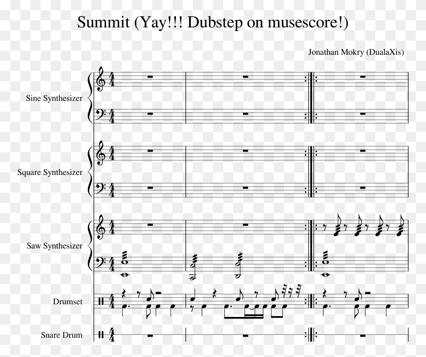 773x644 Dubstep On Musescore Sheet Music Composed By Jonathan Sheet Music, Gray, World Of Warcraft HD PNG Download