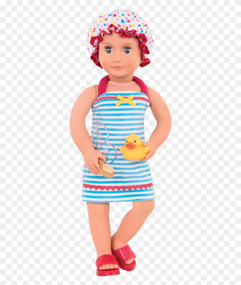357x934 Duck And Bubbly Bath Outfit Everly Doll Wearing Shower Toddler, Clothing, Apparel, Person HD PNG Download