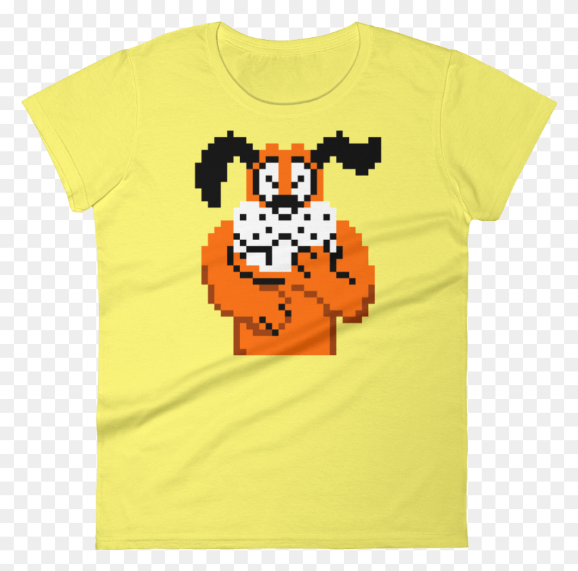868x857 Duck Hunt Dog Laughing Nes Retro Vintage Video Game Duck Hunt Dog Pixel Art, Clothing, Apparel, T-shirt HD PNG Download