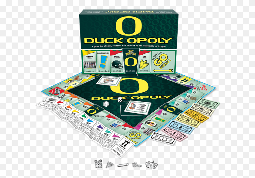 613x526 Duck Opoly A University Of Oregon Themed Monopoly Game Uo Monopoly Board, Gambling, Flyer, Poster HD PNG Download