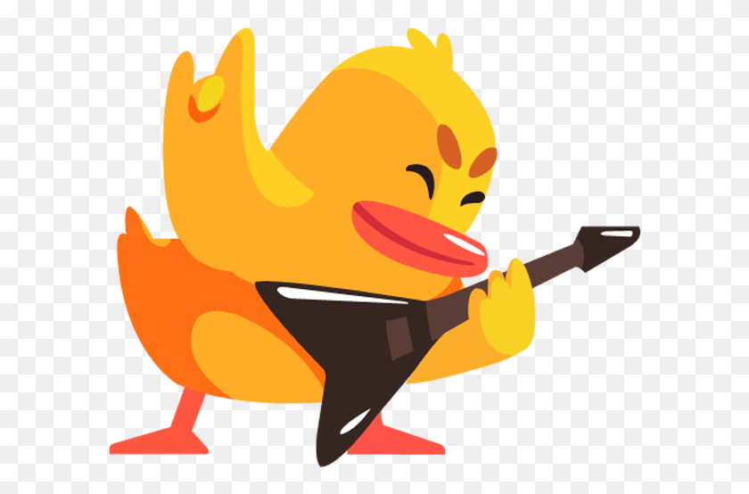 598x494 Descargar Png Duckmoji Duckling Emojis Amp Stickers Para Dueños De Mascotas Pájaro Tocando La Guitarra, Animal, Aves De Corral, Aves Hd Png