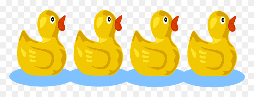 961x321 Ducks In Water Clipart, Bird, Animal, Poultry HD PNG Download