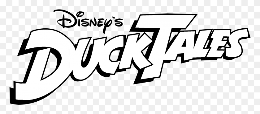 2206x879 Ducktales Logo Black And White Ducktales Black And White, Text, Symbol, Trademark HD PNG Download