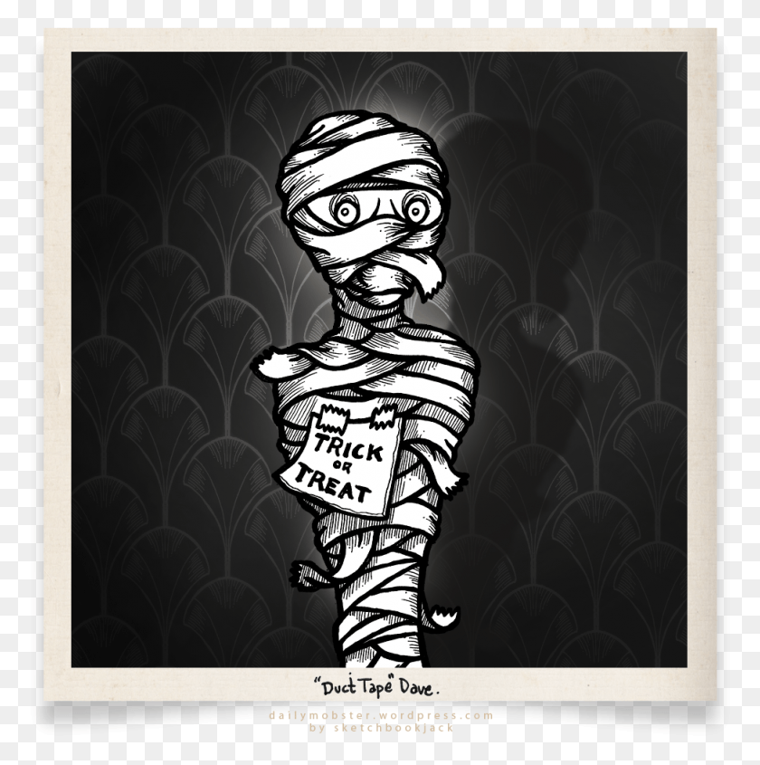 976x983 Duct Tape Dave The Mummy Mobster From The Daily Mobster Illustration, Poster, Advertisement, Person HD PNG Download
