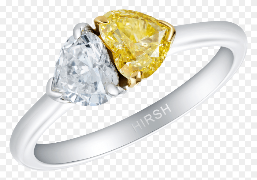 1490x1010 Duet Yellow And White Heart Shape Diamond Ring Engagement Ring, Accessories, Accessory, Jewelry HD PNG Download