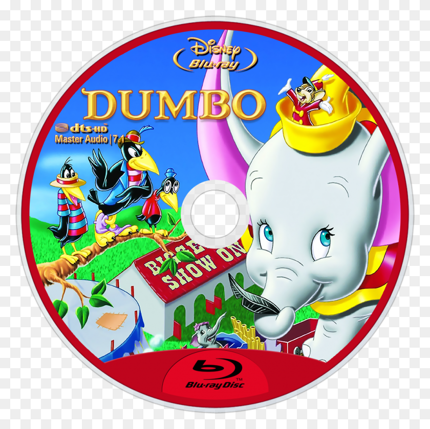 1000x1000 Descargar Png Dumbo Bluray Disc Image Dumbo Walt Disney S, Disk, Dvd, Poster Hd Png