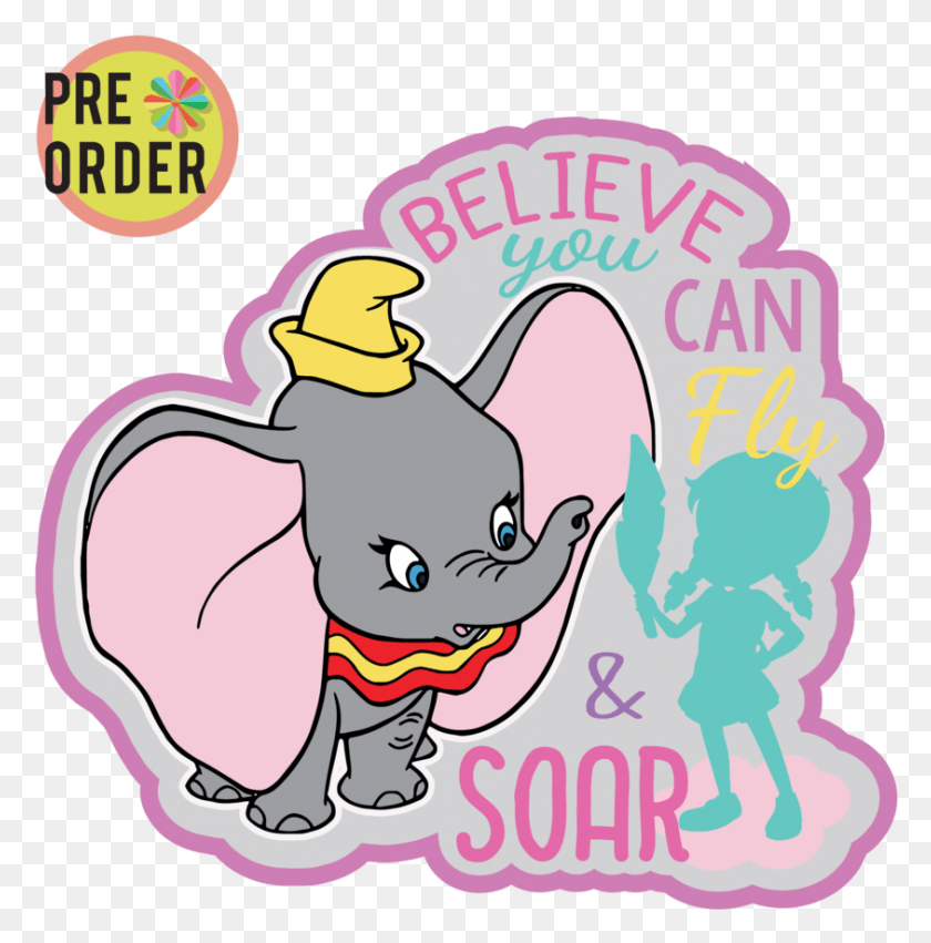 843x855 Dumbo Inspired Scout Movie Patch Believe You Can Fly Ray Ban Wayfarer, Label, Text, Purple HD PNG Download