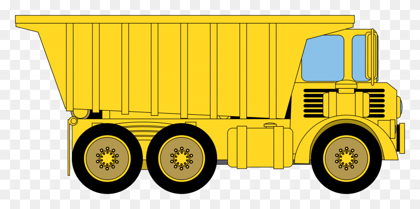 2335x1075 Dump Truck Free Clipart Image Dump Truck Clipart, Vehicle, Transportation, Fire Truck HD PNG Download