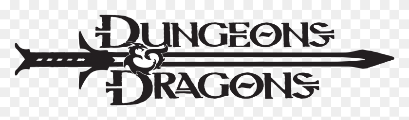 1773x427 Descargar Pngdungeons And Dragons Logo Blanco Y Negro, Texto, Alfabeto, Word Hd Png