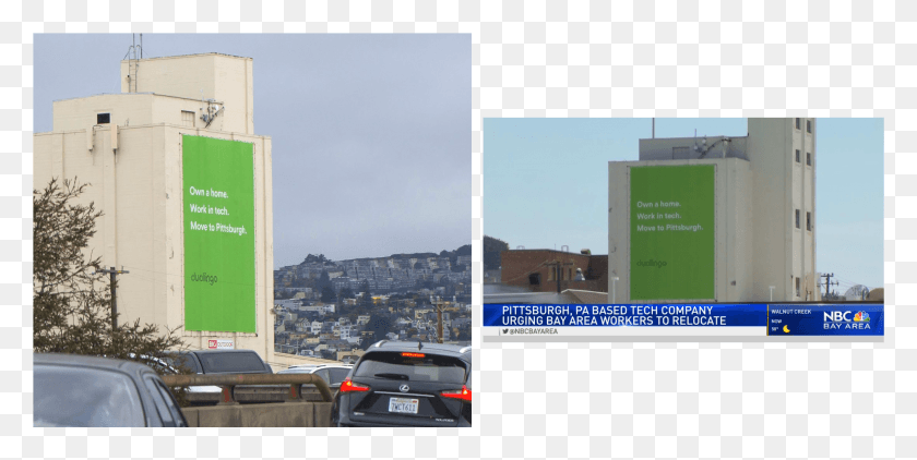 1921x893 Duolingo Billboard Commercial Building, Car, Vehicle, Transportation HD PNG Download