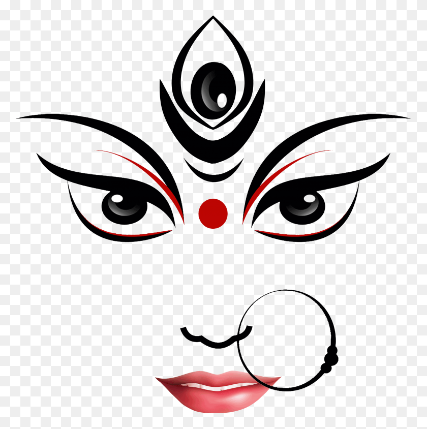 3431x3449 Durga Photo Durga Maa Face, Mask HD PNG Download