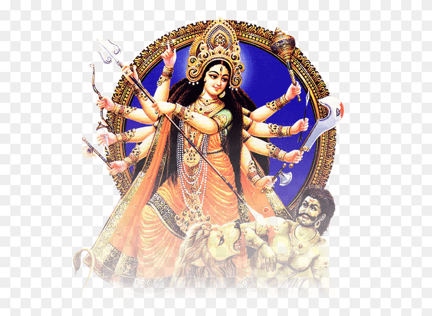 560x555 Durga Puja Maa Durga Full, Person, Human, Dance Pose HD PNG Download