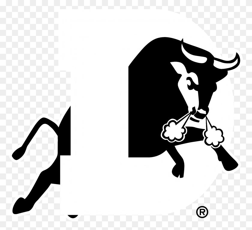 2191x1993 Логотип Durham Bulls Черно-Белые Durham Bulls, Трафарет, Текст, Млекопитающие Png Скачать