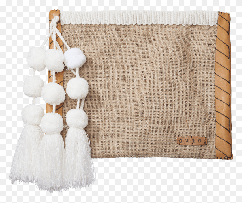 1037x856 Dutzi White Pom Pom Tassel Pouch Wool, Home Decor, Rug, Linen HD PNG Download