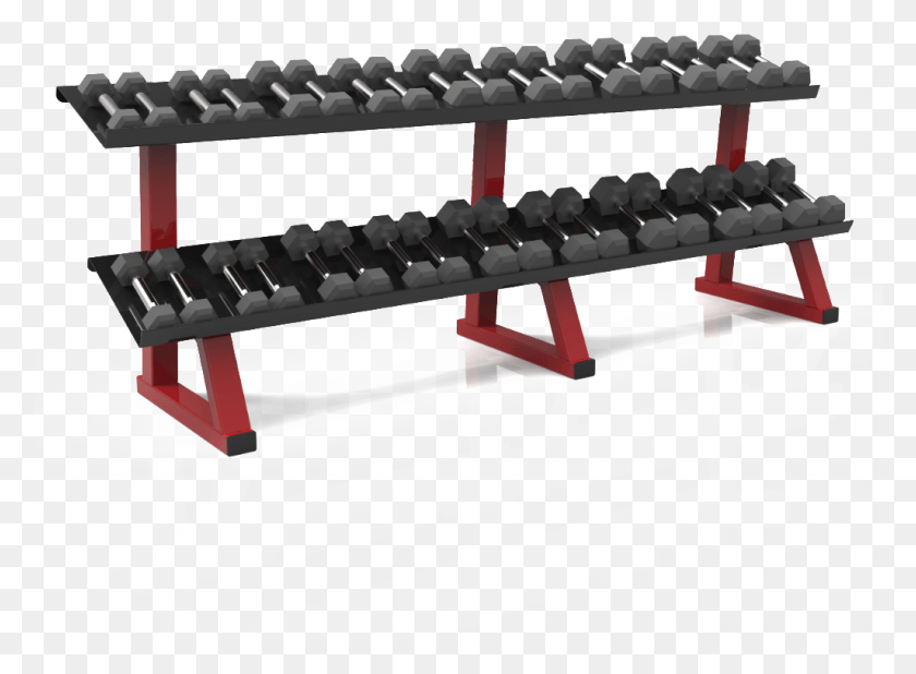 1025x734 Dynamic 2 Tier Hex Dumbbell Rack Dumbbell, Furniture, Bench, Park Bench HD PNG Download