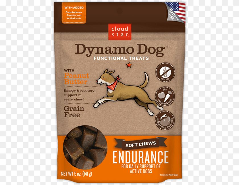 478x651 Dynamo Dog Functional Soft Chews Endurance Treats Cloud Star Dynamo Soft Chews Endurance 14 Oz Peanut, Advertisement, Poster, Pet, Mammal Sticker PNG