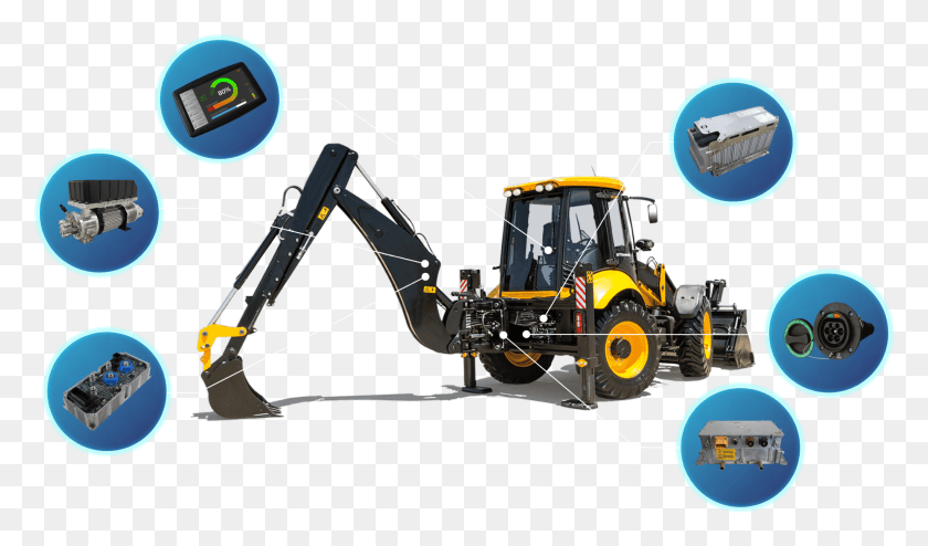 1856x1034 E Backhoe Hybrid Applications Bulldozer, Tractor, Vehicle, Transportation HD PNG Download