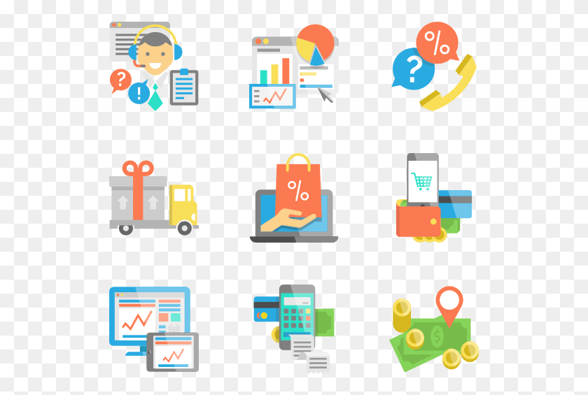 529x505 E Commerce And Shopping Elements Online Shopping Flat Icon, Text, Alphabet, Network HD PNG Download