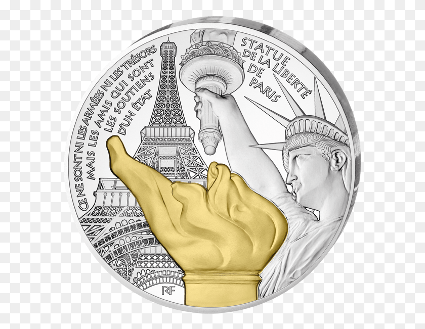 589x591 E Statue Of Liberty Paris Treasures Liberty Coin, Money, Person, Human HD PNG Download