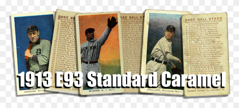 1341x550 E93 Стандартные Карамельные Бейсбольные Карточки, Человек, Человек, Текст, Hd Png Скачать