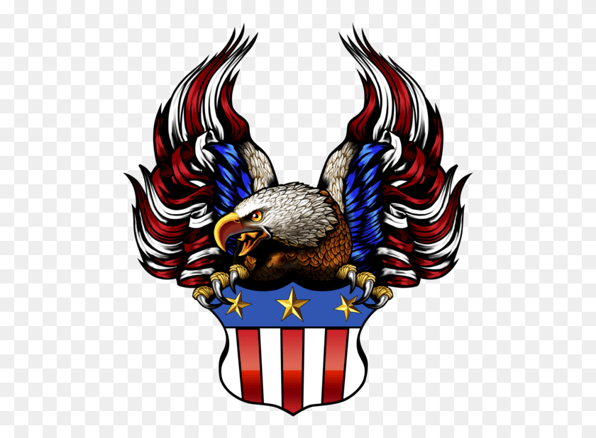 497x558 Eagle American Flag American Flag Eagle, Bird, Animal, Symbol HD PNG Download
