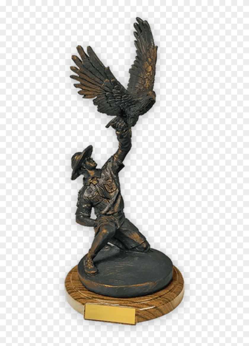 477x1110 Eagle Scout By Peter Fillerup Eagle Scout Statue, Sculpture, Person HD PNG Download