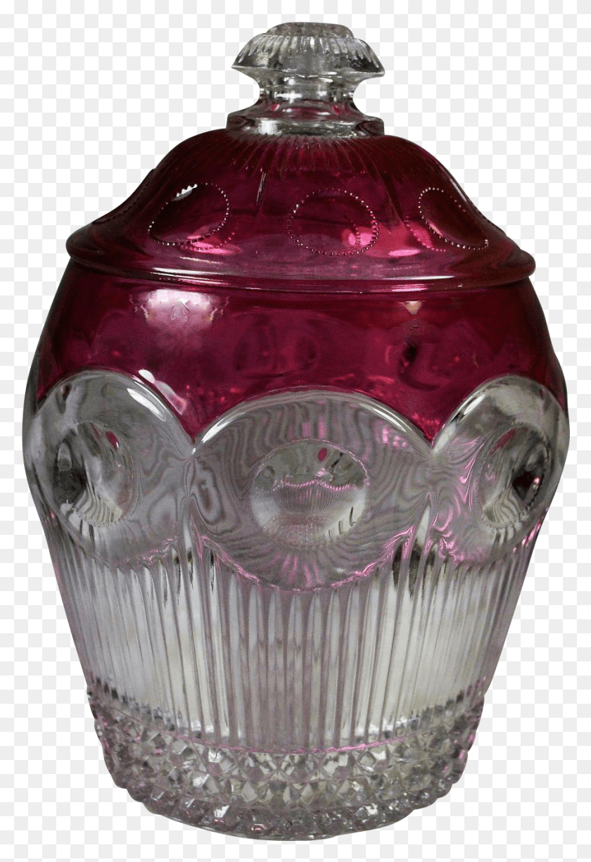 898x1342 Eapg Us Glass Manhattan Cranberry Flash Cracker Biscuit Glass Bottle, Jar, Urn, Pottery HD PNG Download