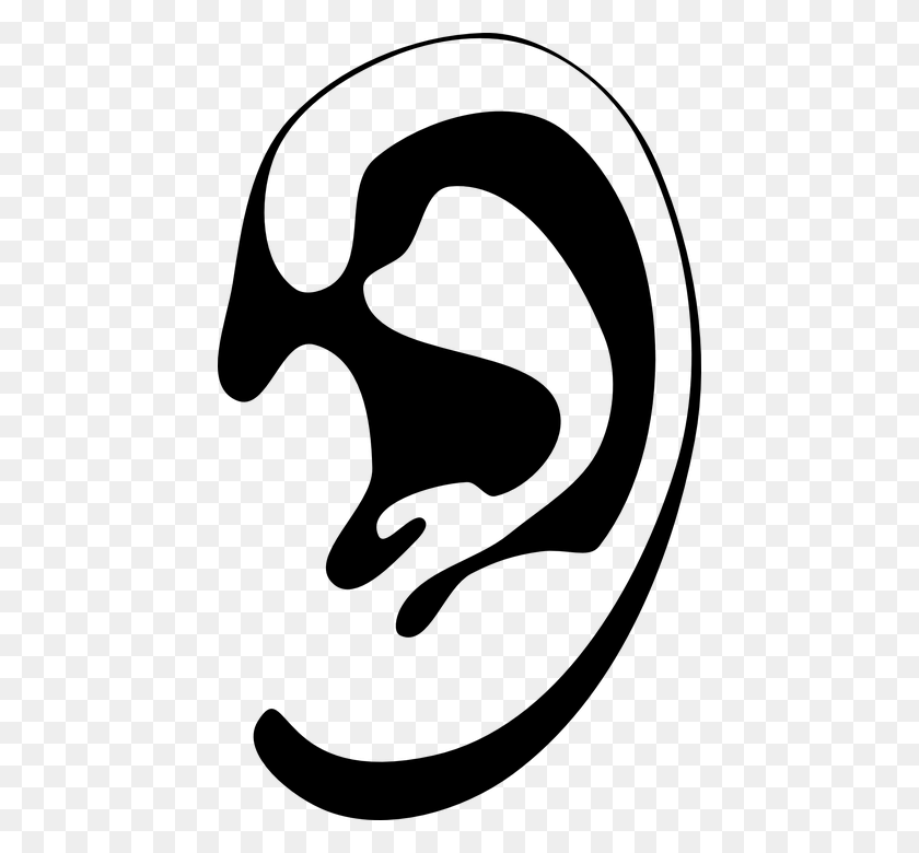 442x720 Ear Hearing Listening Ear Silhouette, Gray, World Of Warcraft HD PNG Download