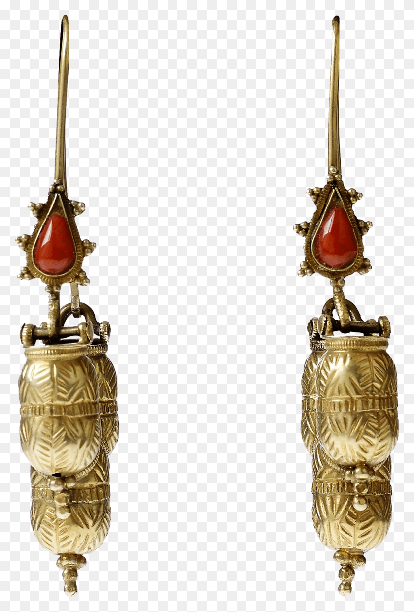 989x1500 Earings From Afghanistan, Gold, Trophy, Ornament HD PNG Download