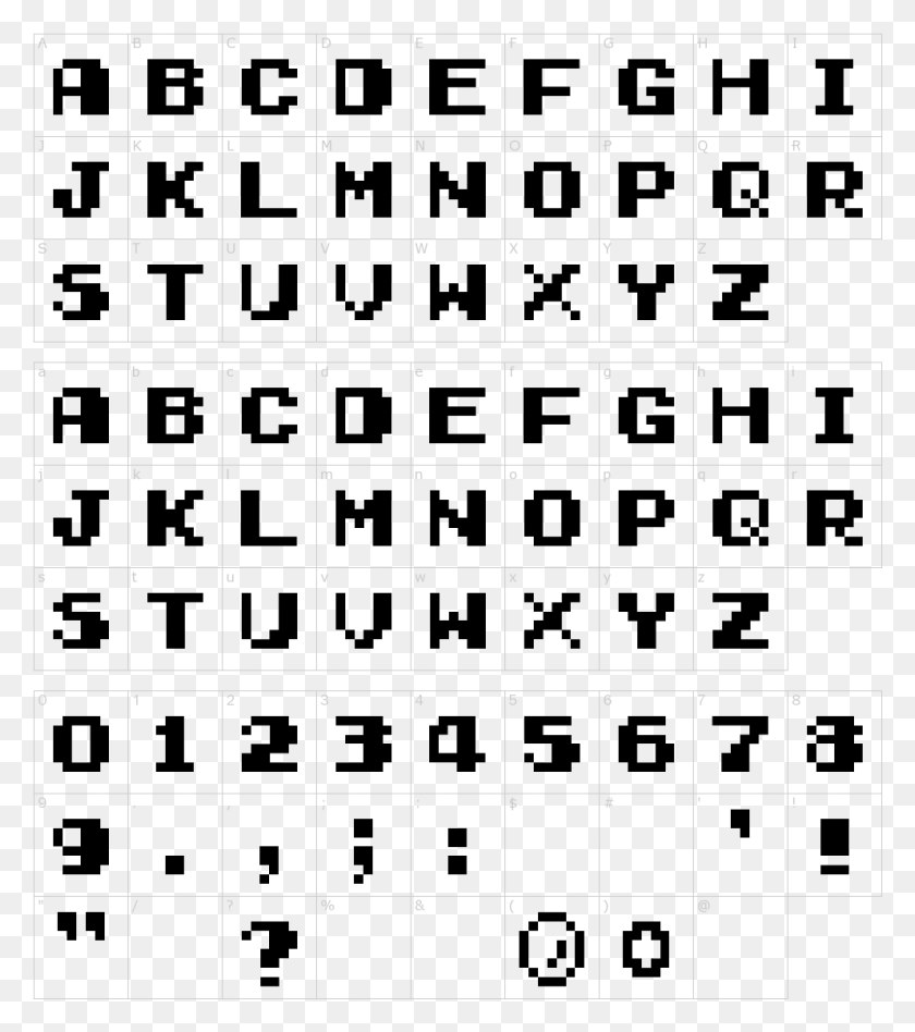 992x1130 Early Gameboy Font Characters Sans Serif Letterpress Fonts, Text, Number, Symbol HD PNG Download