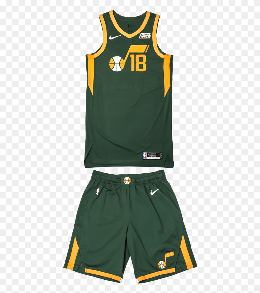 434x885 Earned Edition Green Utah Jazz Jersey, Shorts, Clothing, Apparel HD PNG Download