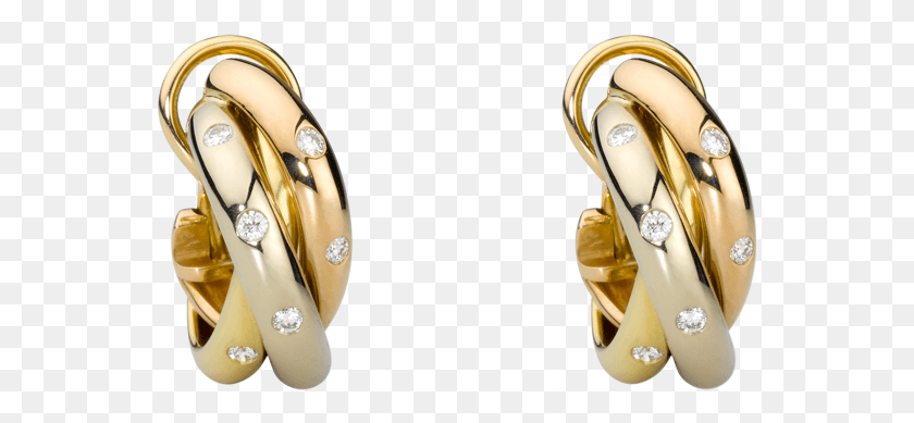 551x329 Earrings 3 Gold Diamonds Cartier Replica Trinity Earrings, Ring, Jewelry, Accessories HD PNG Download