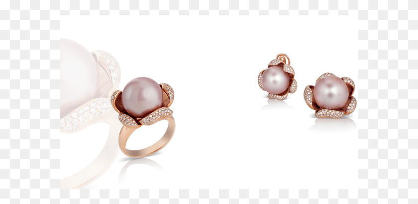 601x351 Earrings And Ring With Pink Pearls In 18k Rose Gold Pearl, Accessories, Accessory, Jewelry HD PNG Download