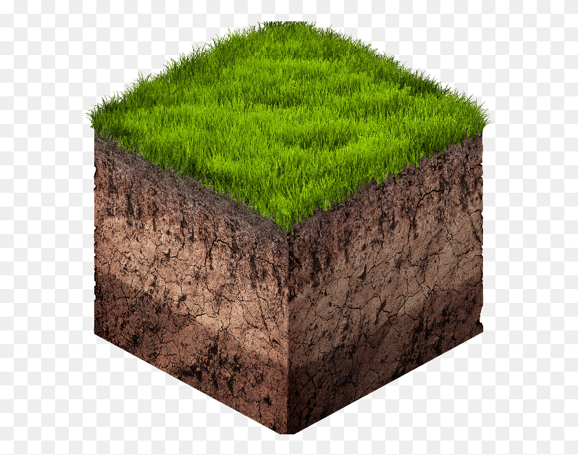599x601 Earth Ground And Grass Cube Cross Section Isometric Ground Cross Section, Brick, Rug, Plant HD PNG Download