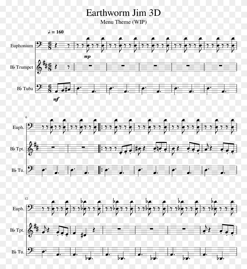 773x856 Earthworm Jim 3d Sheet Music 1 Of 3 Pages Sheet Music, Gray, World Of Warcraft HD PNG Download