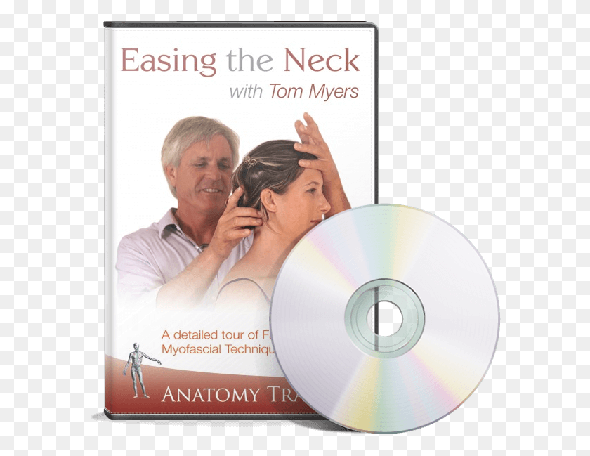 586x589 Easing The Neck Dvd Cd, Person, Human, Disk HD PNG Download