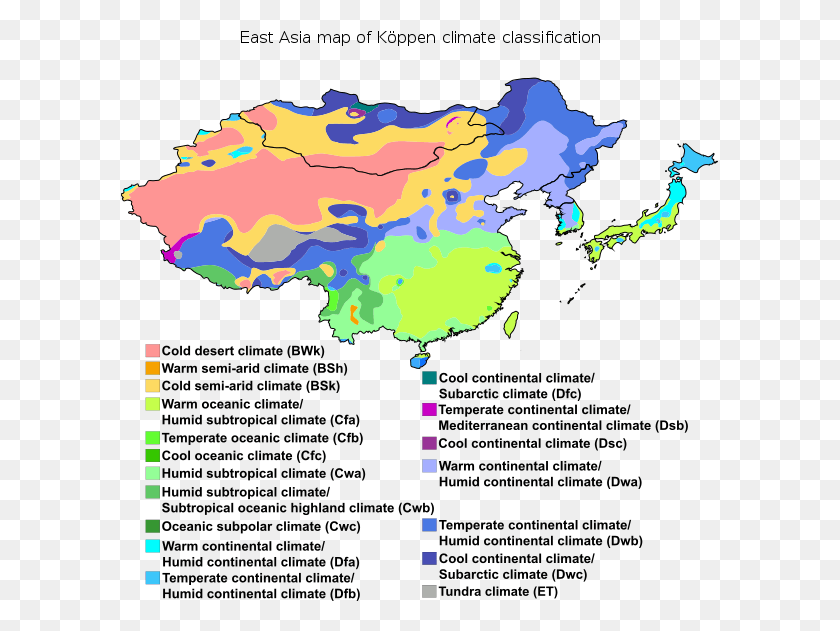 599x571 East Asia Map Of Kppen Climate Classification Climate Types Of China, Plot, Diagram, Graphics HD PNG Download