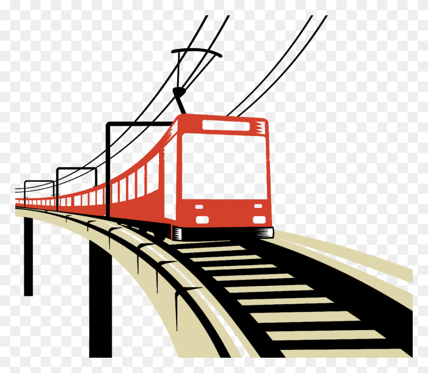 1300x1120 Descargar Png Proyecto Ferroviario Electrificado Este Oeste Tren Eléctrico En El Puente, Transporte, Vía De Tren, Ferrocarril Hd Png