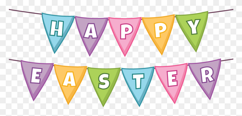 1034x457 Easter Banner Easter Banner Triangle, Text, Symbol, Logo HD PNG Download