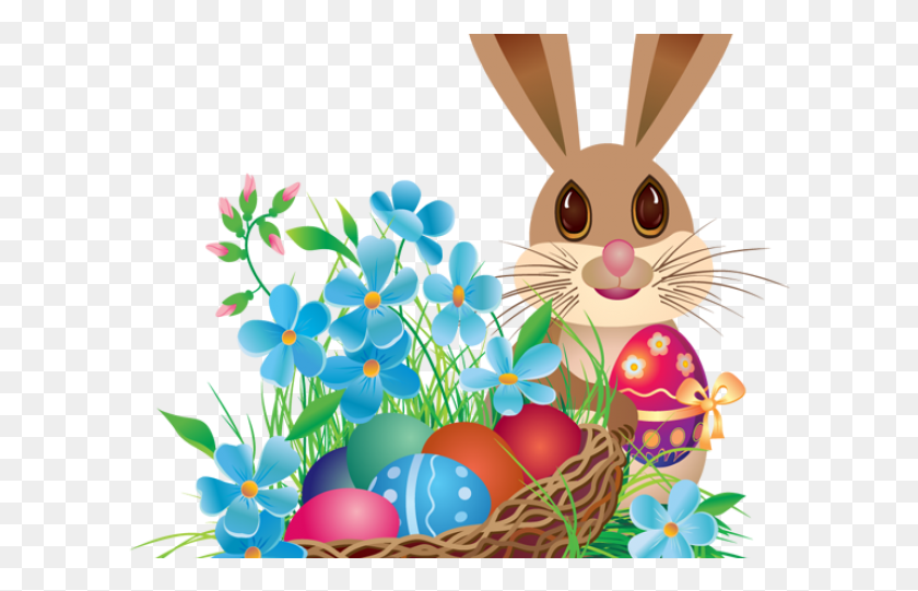 606x481 Easter Basket Bunny Transparent Images Easter, Graphics, Floral Design HD PNG Download