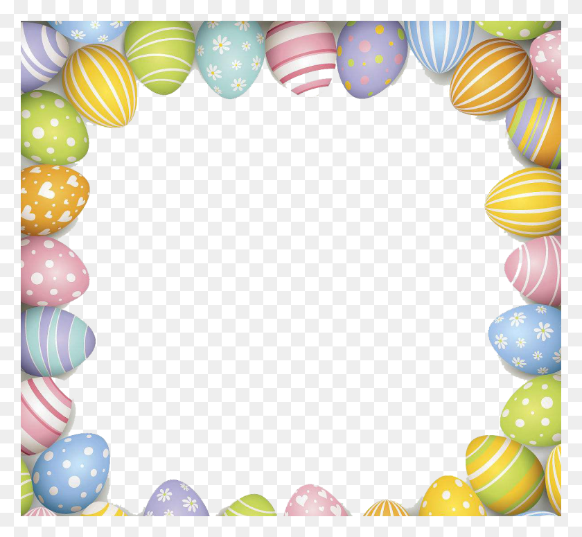1200x1100 Easter Border Easter Egg Border, Balloon, Ball, Egg HD PNG Download