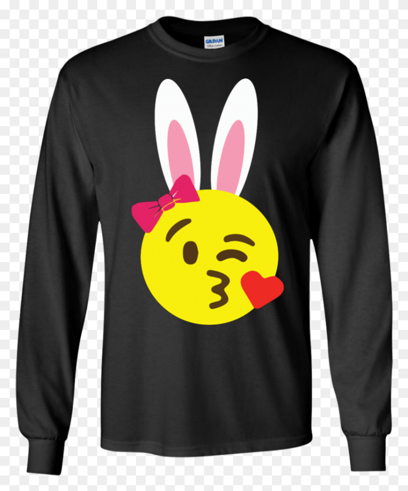832x1016 Easter Bunny Emoji Ls Tshirt Teeever Supreme T Shirt For Man, Sleeve, Clothing, Apparel HD PNG Download