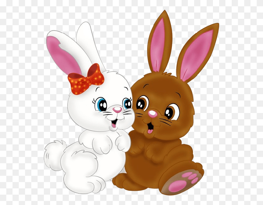 561x593 Easter Bunny Rabbit Drawing Image High Quality Cute Bunny Rabbit Cartoon, Mammal, Animal, Rodent HD PNG Download