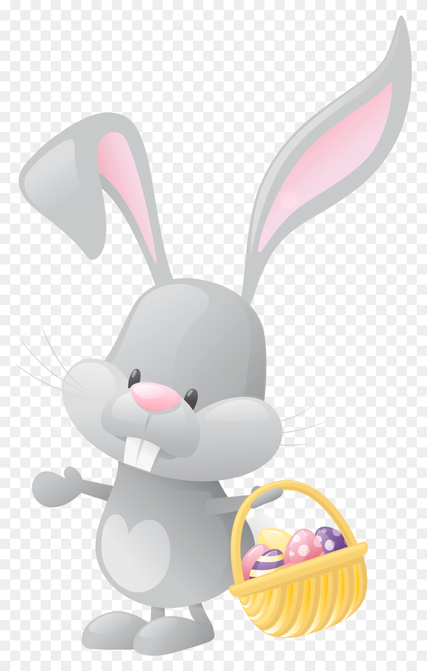 3888x6282 Easter Bunny With Basket Transparent Clip Easter Bunny Transparent Background, Animal, Mammal, Rabbit HD PNG Download