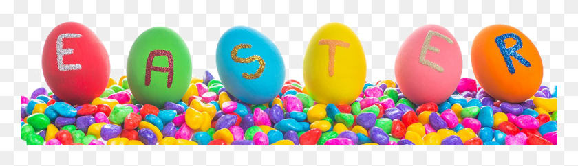 1141x267 Easter Candy Image Easter Written On Eggs, Food, Sweets, Confectionery HD PNG Download