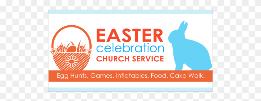531x266 Easter Celebration Vinyl Banner With Rabbit And Easter Rabbit, Text, Logo, Symbol HD PNG Download